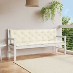 vidaXL Coussin de banc de jardin blanc crème tissu oxford