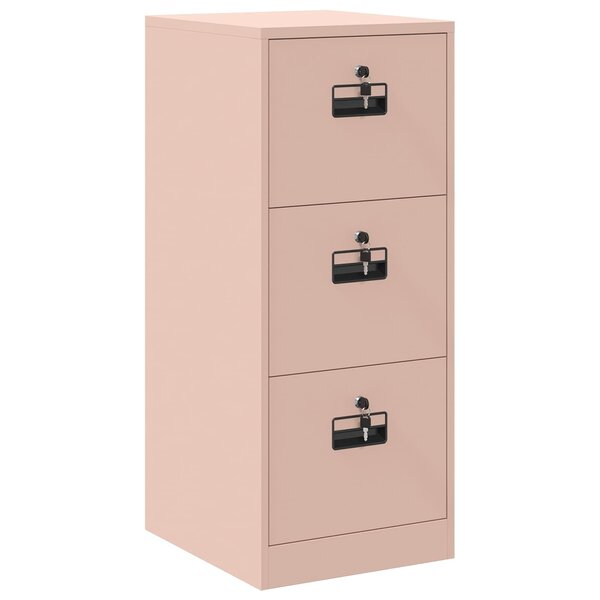vidaXL Cabinet de Dossier Rose 44 x 50 x 106.5 cm Acier Laminé à Froid