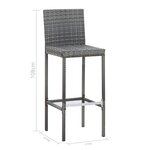 vidaXL Ensemble de bar d'extérieur 9 Pièces poly rotin bois d'acacia Gris
