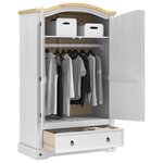 vidaXL Armoire avec tiroir Blanc 101 x 52 x 170 cm Pin massif
