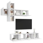vidaXL Ensemble de meuble TV 7 Pièces Blanc Bois d'ingénierie