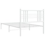 vidaXL Cadre de lit métal sans matelas avec tête de lit blanc 90x190cm