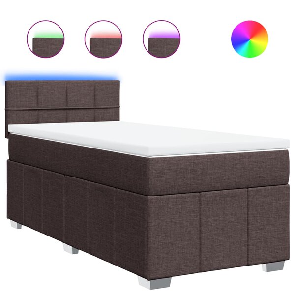 vidaXL Sommier à lattes de lit avec matelas Marron foncé 90x190 cm