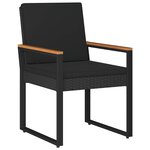 vidaXL Ensemble de meubles d'extérieur 4 Pièces Noir polyrotin