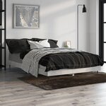 vidaXL Cadre de lit gris béton 120x190 cm bois d'ingénierie