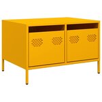 vidaXL Meuble TV jaune moutarde 68x50x43 5 cm acier laminé à froid