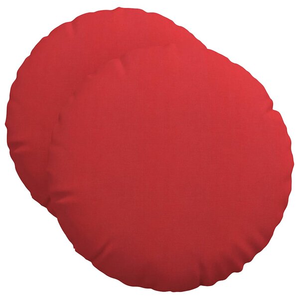 vidaXL Coussins de siège 2 pc Tissu Rouge Ø50 x 19 cm