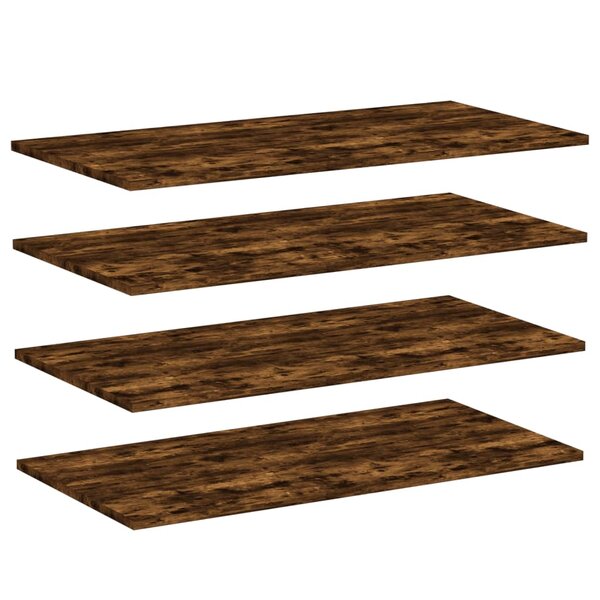 vidaXL Étagères murales 4 Pièces chêne fumé 80x40x1 5cm bois d'ingénierie