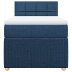 vidaXL Sommier à lattes de lit avec matelas Bleu 90x190 cm Tissu