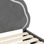 vidaXL Cadre de lit pour enfants avec tête de lit Gris foncé
