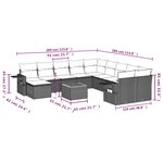 vidaXL Salon de jardin avec coussins 12 Pièces beige résine tressée