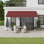 vidaXL Auvent rétractable automatique bordeaux 500x350 cm