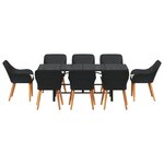 vidaXL Ensemble de salle à manger de jardin 9 pièces en poly rotin noir