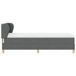 Lit à ressorts vidaXL avec matelas Gris foncé 90x200 cm Tissu