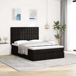 VidaXL Cadre de lit ottoman avec matelas noir 140x200 cm tissu