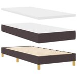 vidaXL Lit à ressorts avec matelas Marron foncé 200 x 100 cm Polyester