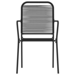 vidaXL Ensemble à manger de jardin 9 Pièces Noir