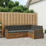 vidaXL Ensemble de canapés d'extérieur 4 pc Naturel et Anthracite