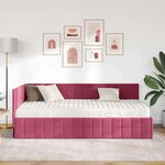 vidaXL Cadre de lit d'angle avec matelas 2 Pièces Vert Velours