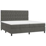 vidaXL Sommier à lattes de lit matelas et LED Gris foncé 200x200 cm