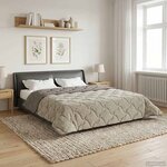 vidaXL Duvet d'été simple Matelassé Gris clair 200 x 220 cm