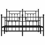 vidaXL Cadre de lit métal sans matelas avec pied de lit noir 150x200cm
