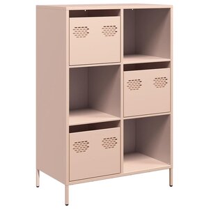 vidaXL Buffet haut rose 68x39x103 5 cm acier
