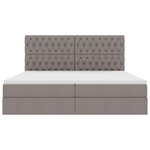 vidaXL Lit de Rangement Taupe 200 x 200 cm Cuir synthétique