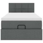 vidaXL Cadre de lit ottoman avec matelas gris foncé 80x200 cm tissu