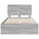 vidaXL Cadre de lit Gris Sonoma 120 x 190 cm Bois de pin massif