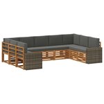 vidaXL Ensemble de canapés d'extérieur 9 pc Naturel et Anthracite
