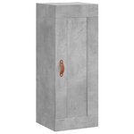 vidaXL Buffet haut Gris béton 34 5x34x180 cm Bois d'ingénierie