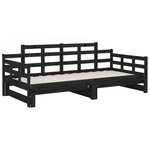 vidaXL Lit coulissant sans matelas noir 2x(90x200) cm