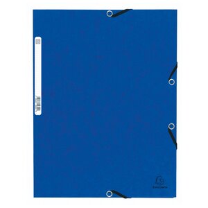 Exacompta : chemise cartonnée élastique a4 - fabriquée en france - bleu