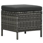 vidaXL Salon de jardin 4 Pièces avec coussins résine tressée gris