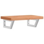 vidaXL Étagère de vasque murale acier et bois massif de hêtre