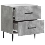 vidaXL Cabinet de chevet 2 Pièces Gris béton 43 x 34 5 x 47 5 cm