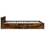 vidaXL Cadre de lit avec tiroirs sans matelas chêne fumé 120x200 cm
