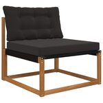 vidaXL Coussin de canapé d'extérieur 2 Pièces Noir Polyester