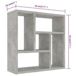 vidaXL Étagère murale Gris béton 45 1x16x45 1 cm Bois d’ingénierie