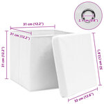 vidaXL Boîtes de rangement avec couvercle 10Pièces Blanc 32x32x32cm Tissu