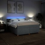 vidaXL Sommier à lattes de lit avec matelas Gris clair 180x200cm Tissu