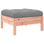 vidaXL Repose-pied de jardin avec coussin bois massif douglas