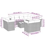 vidaXL Salon de jardin avec coussins 12 Pièces gris clair résine tressée