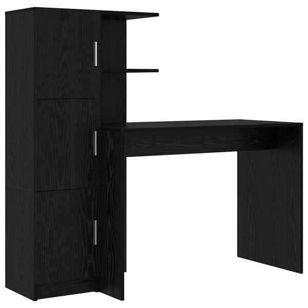 vidaXL Bureau avec rangement 2 Pièces Chêne noir 102 x 50 x 124 cm