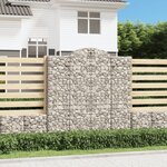 vidaXL Paniers à gabions arqués 15 Pièces 200x50x200/220 cm Fer galvanisé