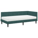 vidaXL Cadre de lit d'angle Vert foncé 100 x 200 cm Velours