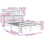 vidaXL Lit bibliothèque sans matelas 150x200 cm bois massif de pin