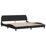 vidaXL Cadre de lit sans matelas Hanko noir 200x200 cm tissu