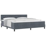 vidaXL Lit à ressorts avec matelas Gris foncé 200 x 200 cm Velours